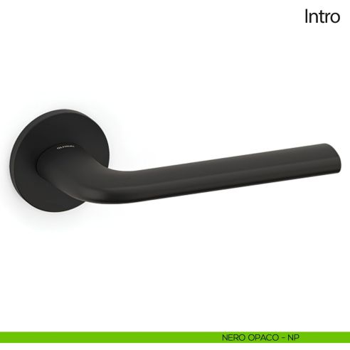 Maniglia per porta Intro Olivari con rosetta tonda bassa nero opaco