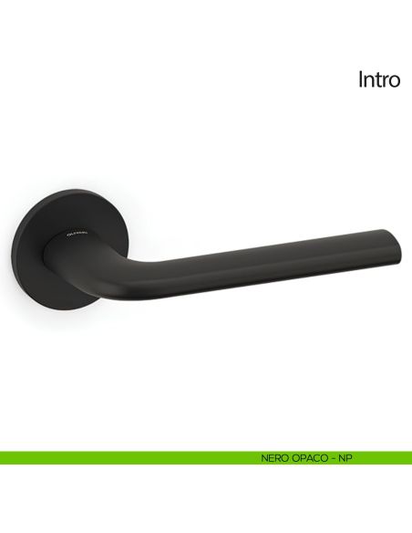 Maniglia per porta Intro Olivari con rosetta tonda bassa nero opaco