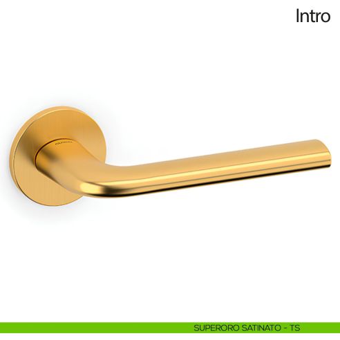 Maniglia per porta Intro Olivari con rosetta tonda bassa superoro satinato