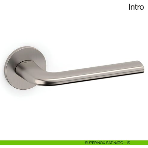 Maniglia per porta Intro Olivari con rosetta tonda bassa superinox satinato