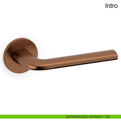 Maniglia per porta Intro Olivari con rosetta tonda bassa superbronzo satinato