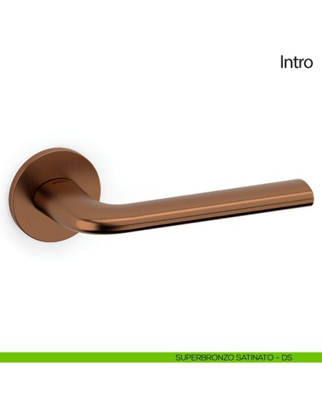 Maniglia per porta Intro Olivari con rosetta tonda bassa superbronzo satinato