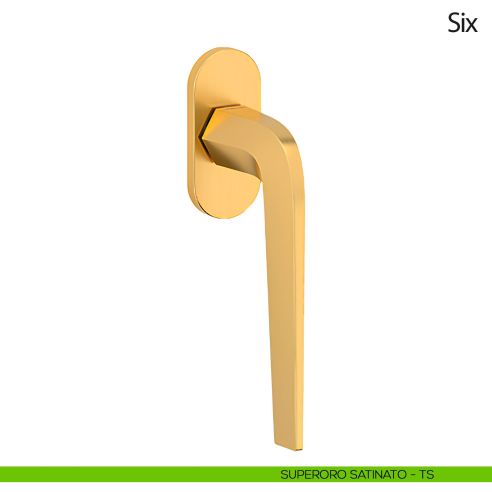 Maniglia per finestra martellina DK Six Olivari oro satinato