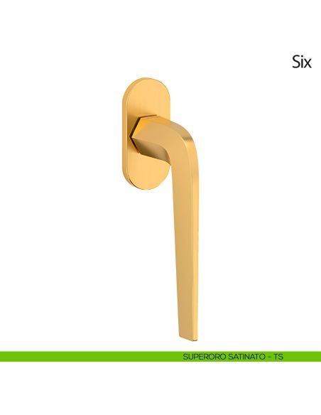 Maniglia per finestra martellina DK Six Olivari oro satinato