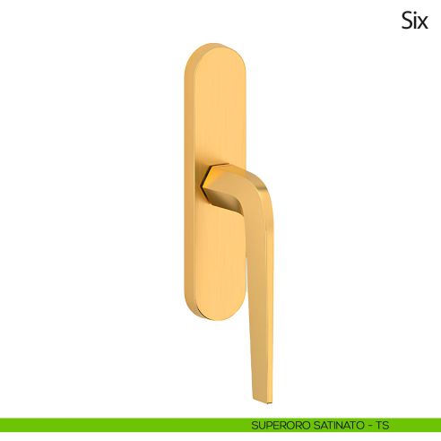 Maniglia per finestra cremonese Six Olivari oro satinato