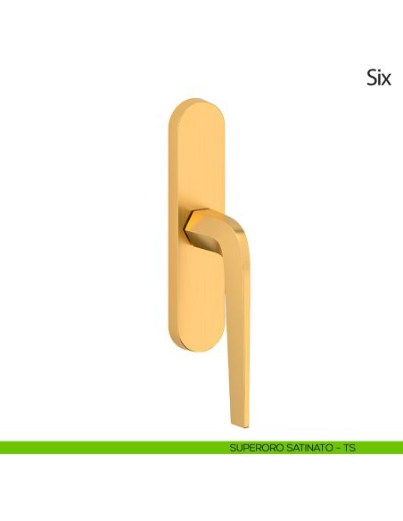 Maniglia per finestra cremonese Six Olivari oro satinato