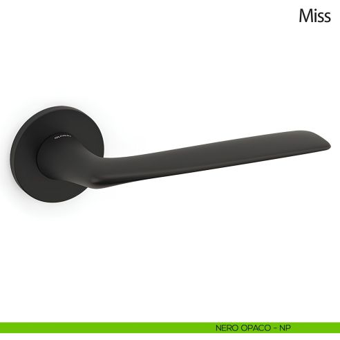 Maniglia per porta Miss Olivari con rosetta tonda bassa nero