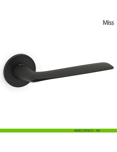 Maniglia per porta Miss Olivari con rosetta tonda bassa nero