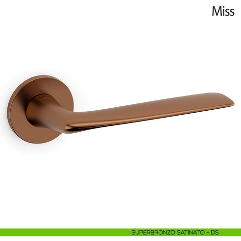 Maniglia per porta Miss Olivari con rosetta tonda bassa bronzo satinato