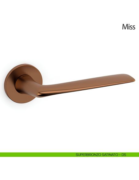 Maniglia per porta Miss Olivari con rosetta tonda bassa bronzo satinato