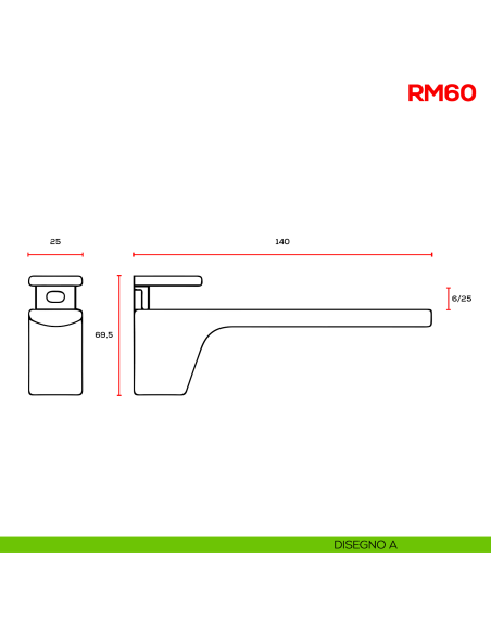 Reggimensola per vetro Mital RM60 disegno a