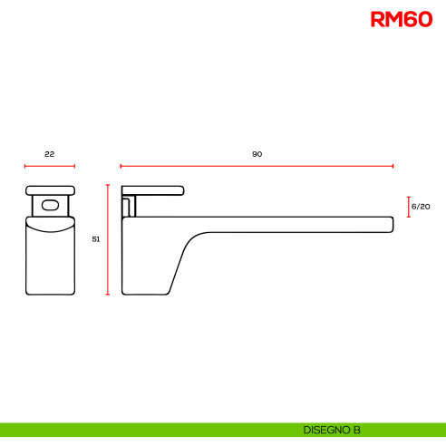 Reggimensola per vetro Mital RM60 disegno b