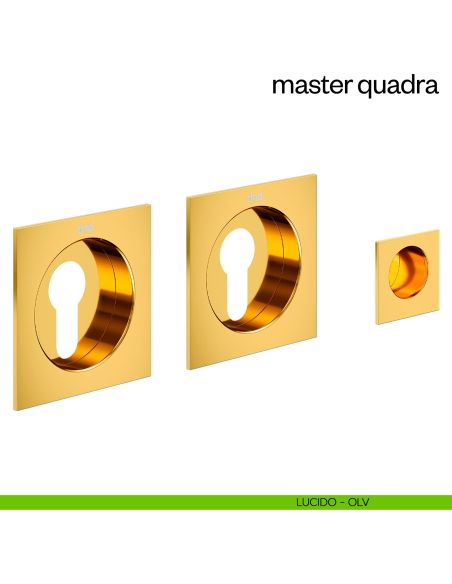Maniglia incasso Master Quadra con foro yale dnd lucido
