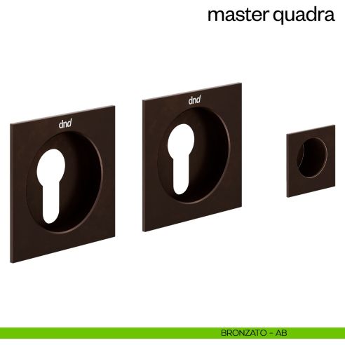 Maniglia incasso Master Quadra con foro yale dnd bronzato
