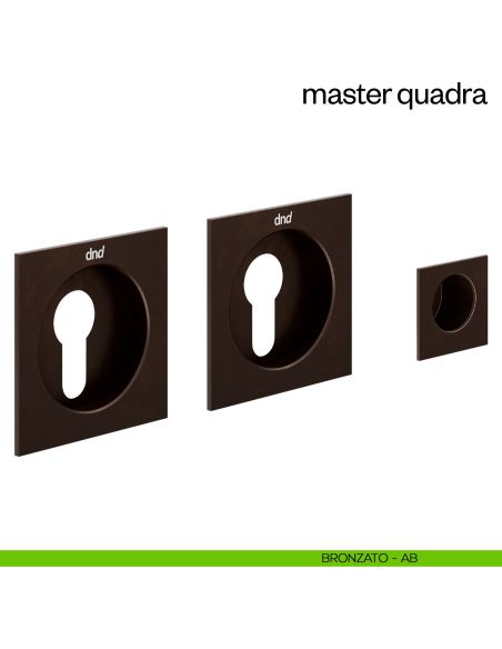 Maniglia incasso Master Quadra con foro yale dnd bronzato
