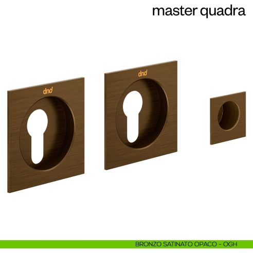 Maniglia incasso Master Quadra con foro yale dnd bronzo satinato opaco