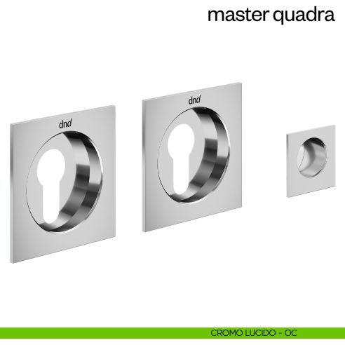 Maniglia incasso Master Quadra con foro yale dnd cromo