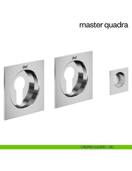 Maniglia incasso Master Quadra con foro yale dnd cromo