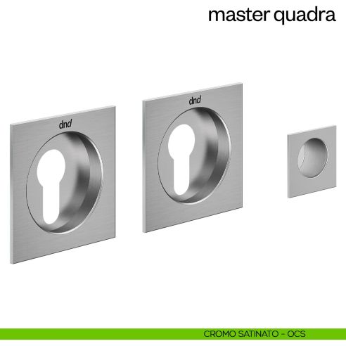 Maniglia incasso Master Quadra con foro yale dnd cromo satinato