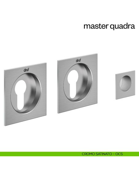 Maniglia incasso Master Quadra con foro yale dnd cromo satinato