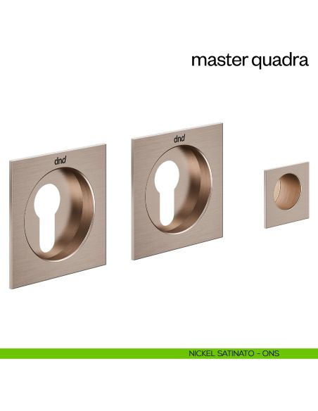 Maniglia incasso Master Quadra con foro yale dnd nichel