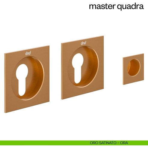Maniglia incasso Master Quadra con foro yale dnd oro satinato