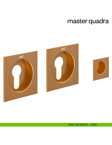 Maniglia incasso Master Quadra con foro yale dnd oro satinato