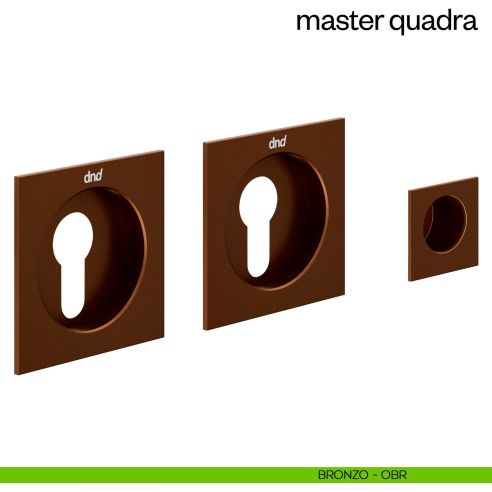 Maniglia incasso Master Quadra con foro yale dnd bronzo
