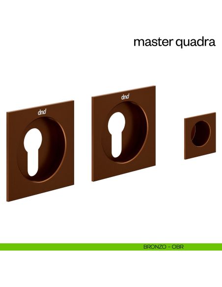 Maniglia incasso Master Quadra con foro yale dnd bronzo