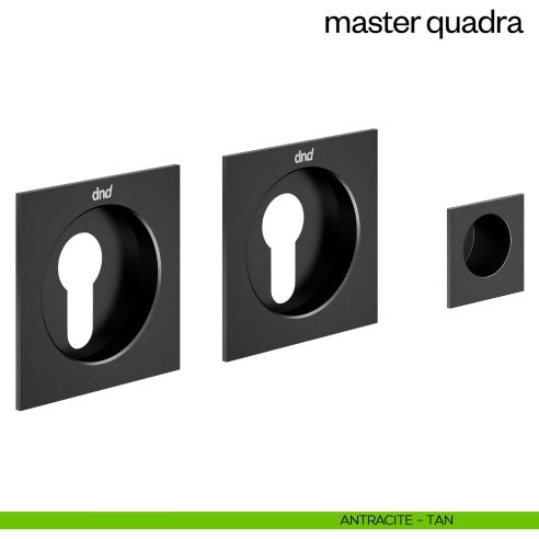 Maniglia incasso Master Quadra con foro yale dnd antracite