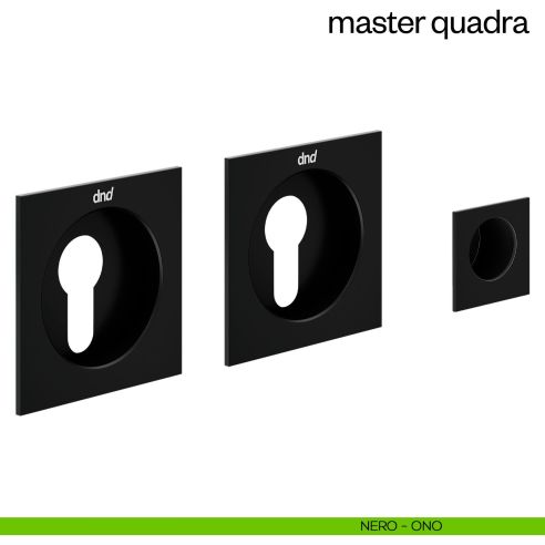 Maniglia incasso Master Quadra con foro yale dnd nero