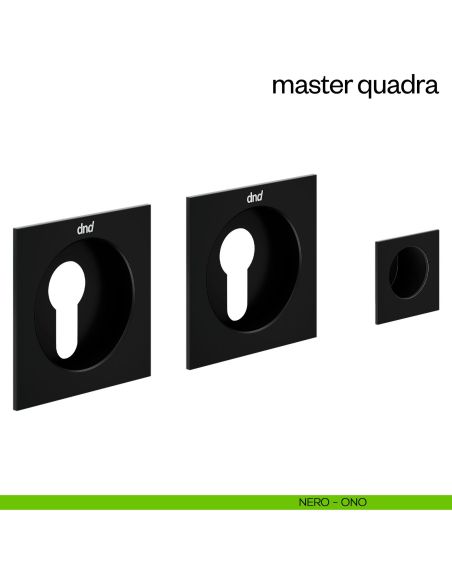 Maniglia incasso Master Quadra con foro yale dnd nero
