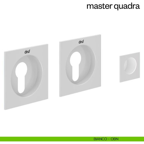 Maniglia incasso Master Quadra con foro yale dnd bianco