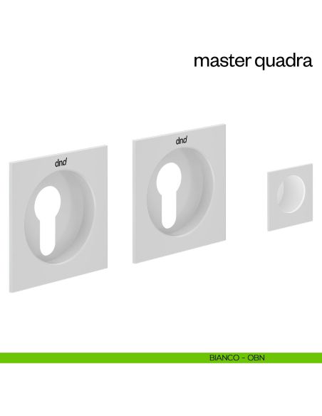 Maniglia incasso Master Quadra con foro yale dnd bianco