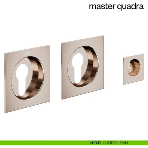 Maniglia incasso Master Quadra con foro yale dnd nickel lucido