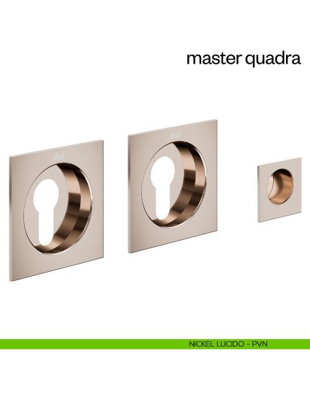 Maniglia incasso Master Quadra con foro yale dnd nickel lucido