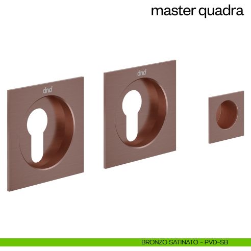 Maniglia incasso Master Quadra con foro yale dnd bronzo satinato
