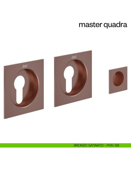 Maniglia incasso Master Quadra con foro yale dnd bronzo satinato