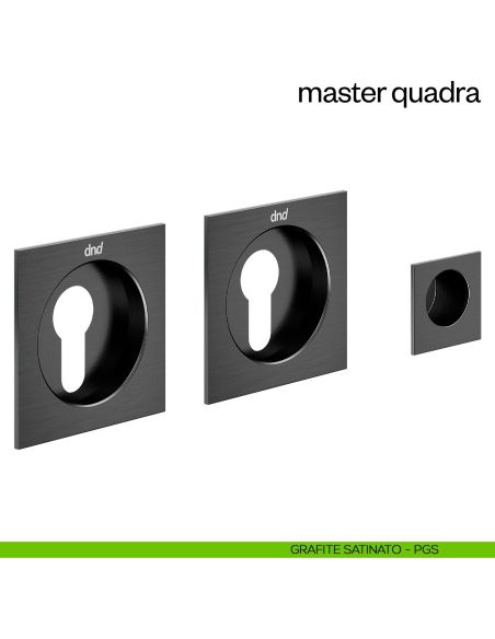 Maniglia incasso Master Quadra con foro yale dnd grafite