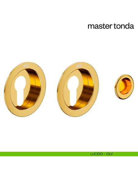 Maniglia incasso Master Tonda con foro yale dnd lucido