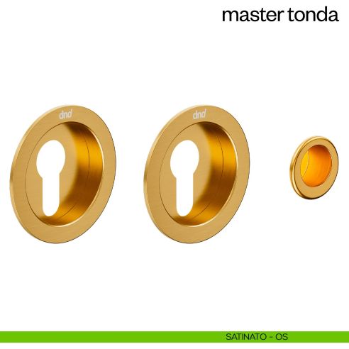 Maniglia incasso Master Tonda con foro yale dnd satinato