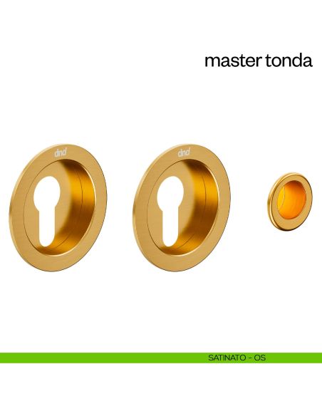 Maniglia incasso Master Tonda con foro yale dnd satinato