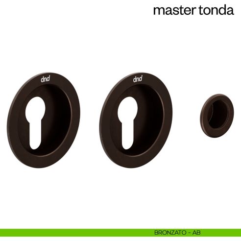 Maniglia incasso Master Tonda con foro yale dnd bronzato