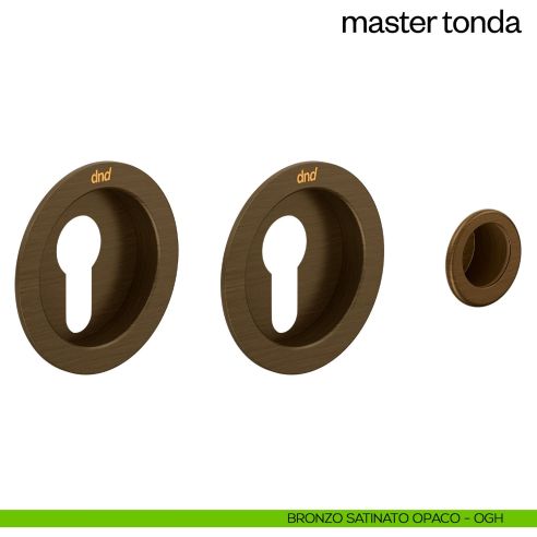 Maniglia incasso Master Tonda con foro yale dnd bronzo satinato opaco