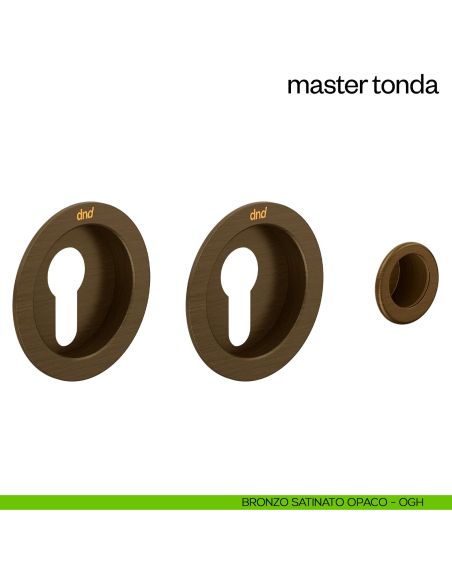 Maniglia incasso Master Tonda con foro yale dnd bronzo satinato opaco
