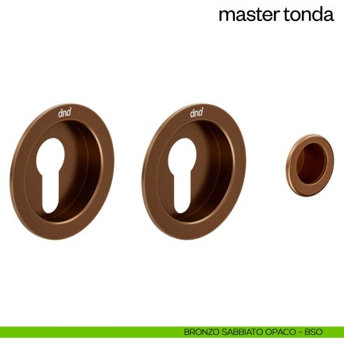 Maniglia incasso Master Tonda con foro yale dnd bronzo sabbiato opaco