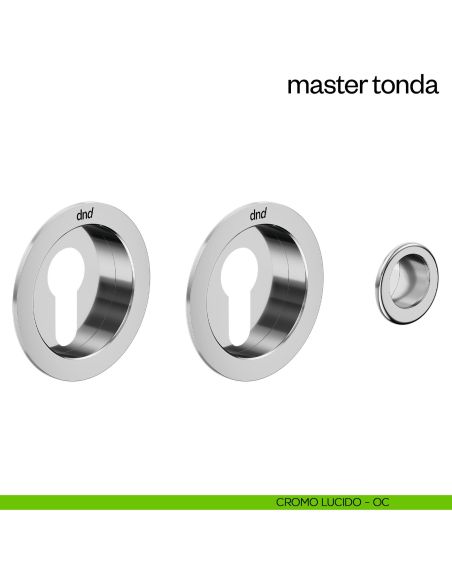 Maniglia incasso Master Tonda con foro yale dnd cromo
