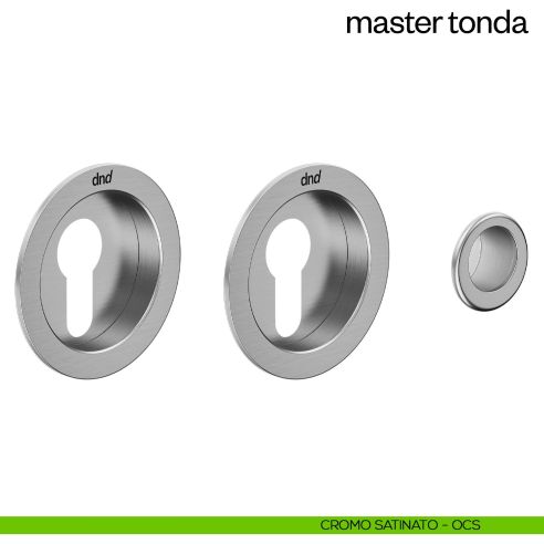 Maniglia incasso Master Tonda con foro yale dnd cromo satinato