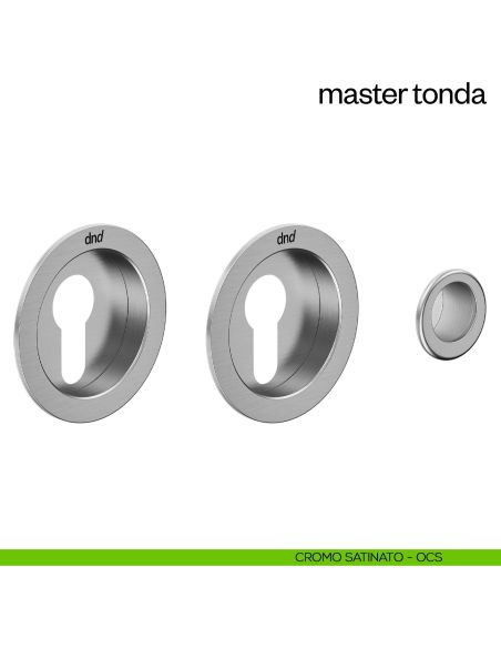 Maniglia incasso Master Tonda con foro yale dnd cromo satinato