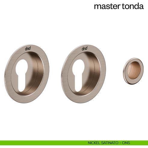 Maniglia incasso Master Tonda con foro yale dnd nickel satinato